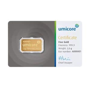 2,5 Gramm Goldbarren